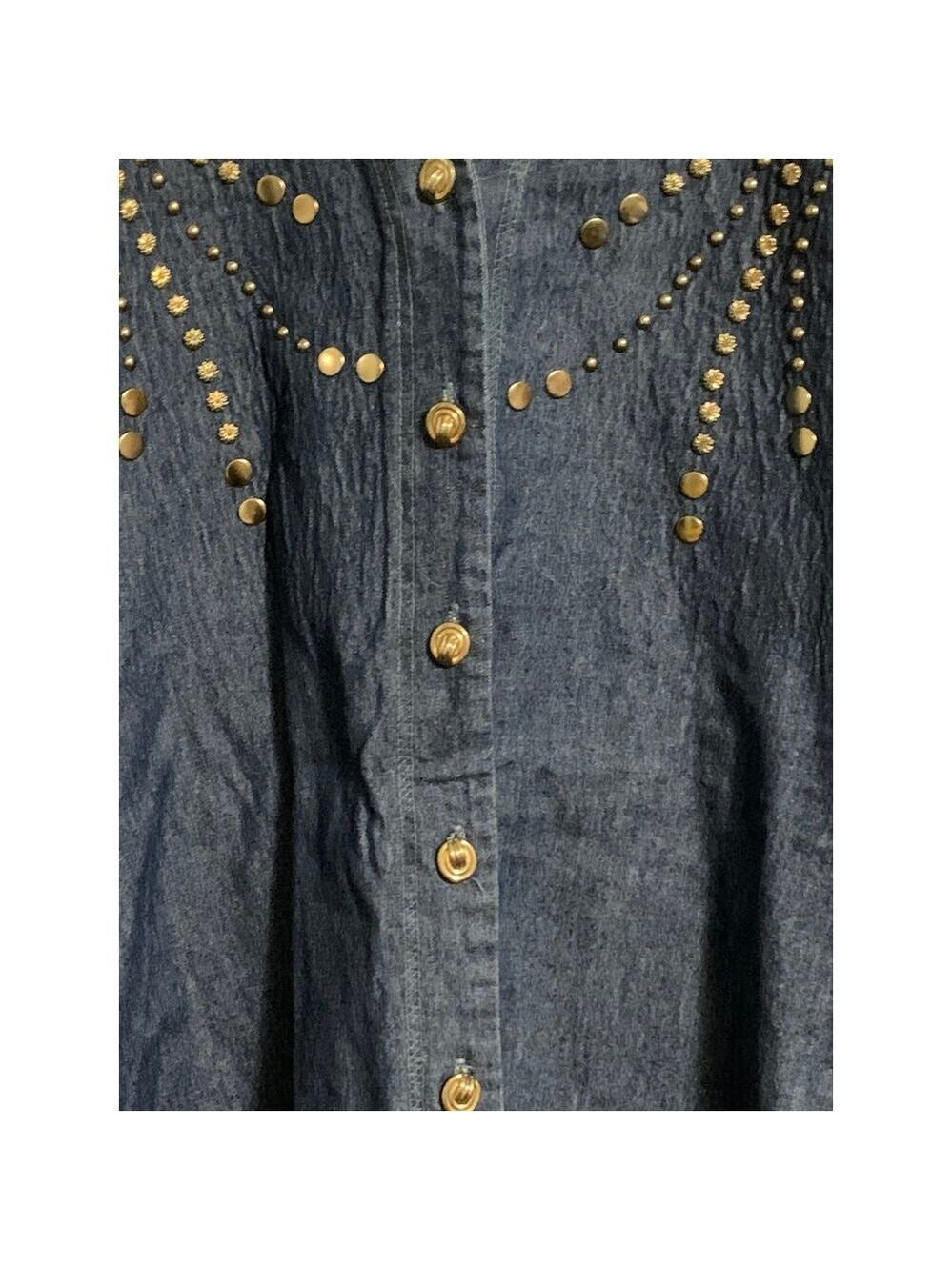 Super line Vintage denim shirt tunic jacket 1980 1990 oversized retro - Picture 3 of 7